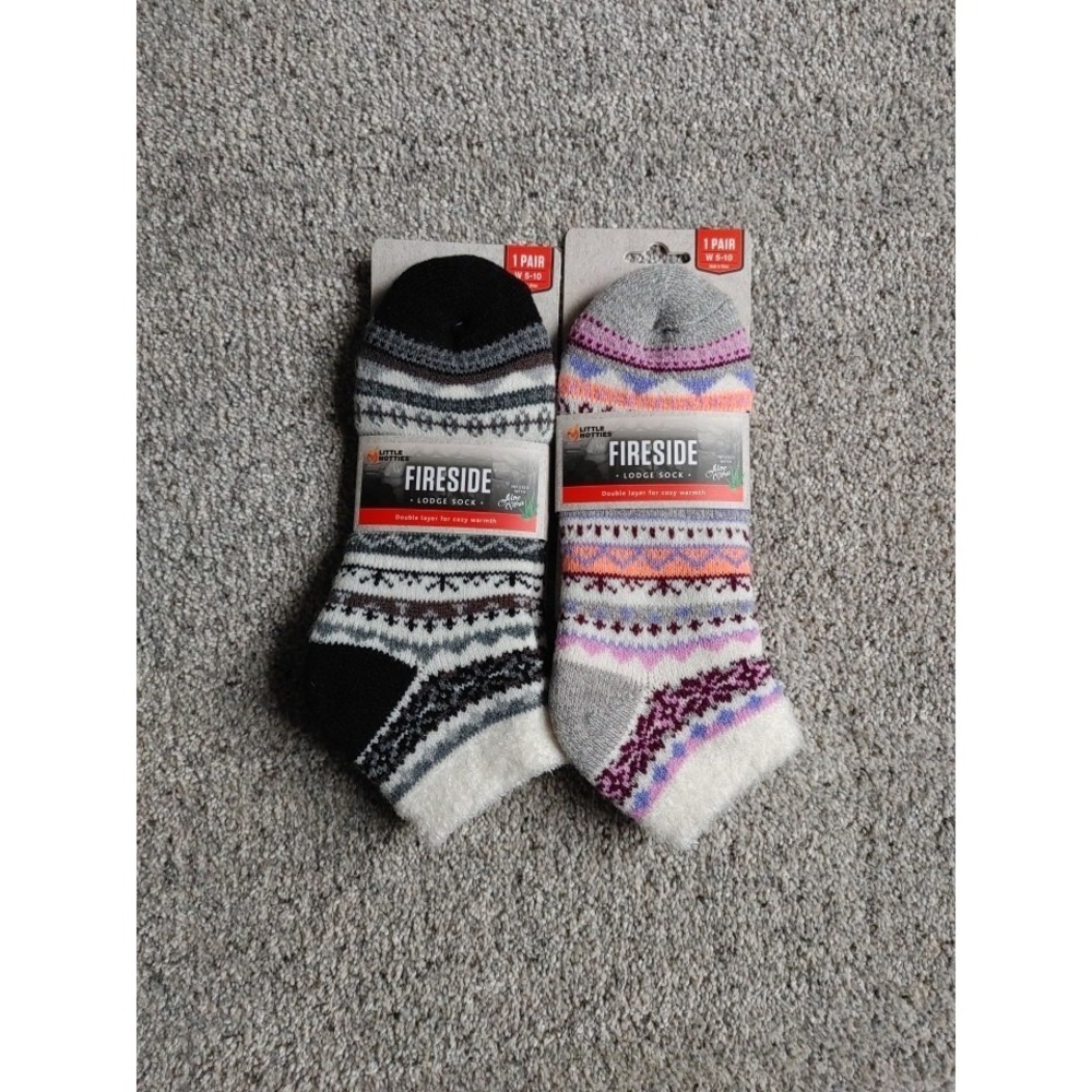 Lot 2 Fireside Women's Lounge Socks Shows Size 5-10 Women's Aloe Infused New